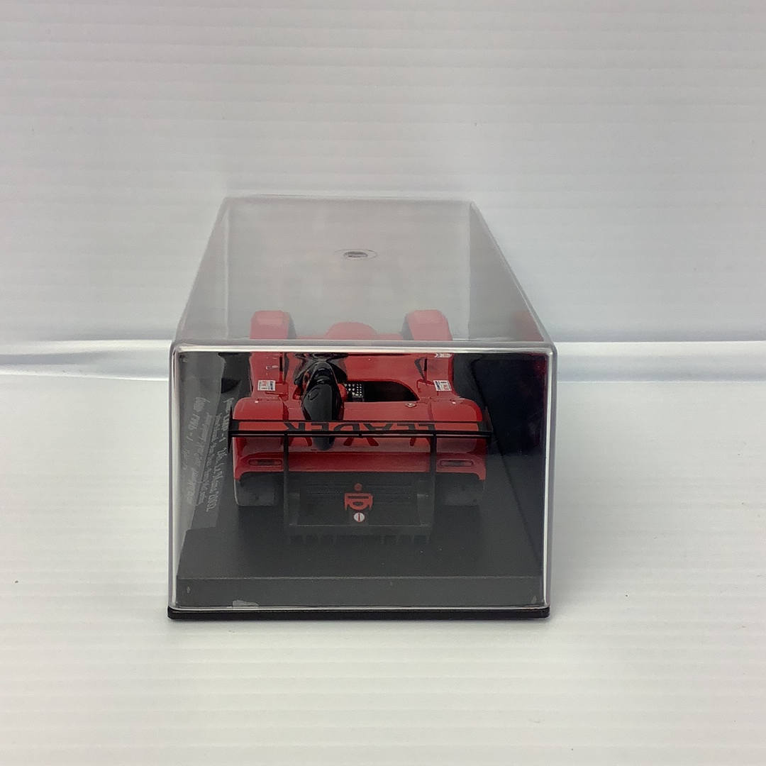 Red race car model in clear display case for Fly Car 88045