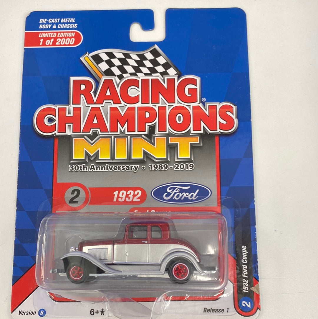Racing Champions Mint 30th Anniverary A & B | RC010 | Racing Champions Die Cast-Round2 Returns-RC0010-B-1-2 | 1932 Ford Coupe Red/Silver | Auto world Die Cast-ProTinkerToys
