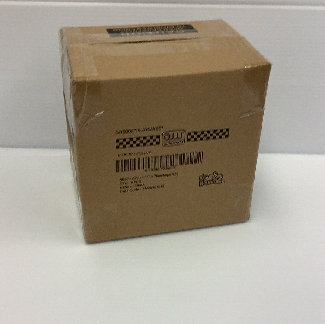 Cardboard box for 50's and Fins Thunderjet slot car set for Auto World SC334, package view, product view 19