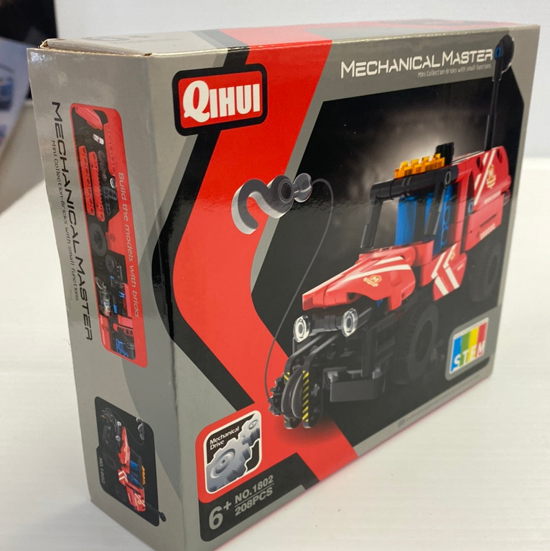Red and black rescue truck toy set in its box for Qihui QIH01802