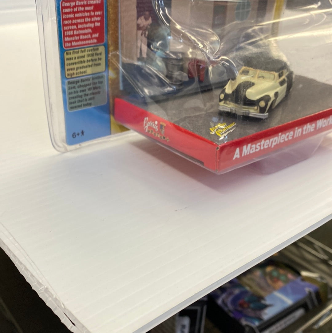 Mercury Coupe die-cast model on display with product packaging for Johnny Lightning JLDR008