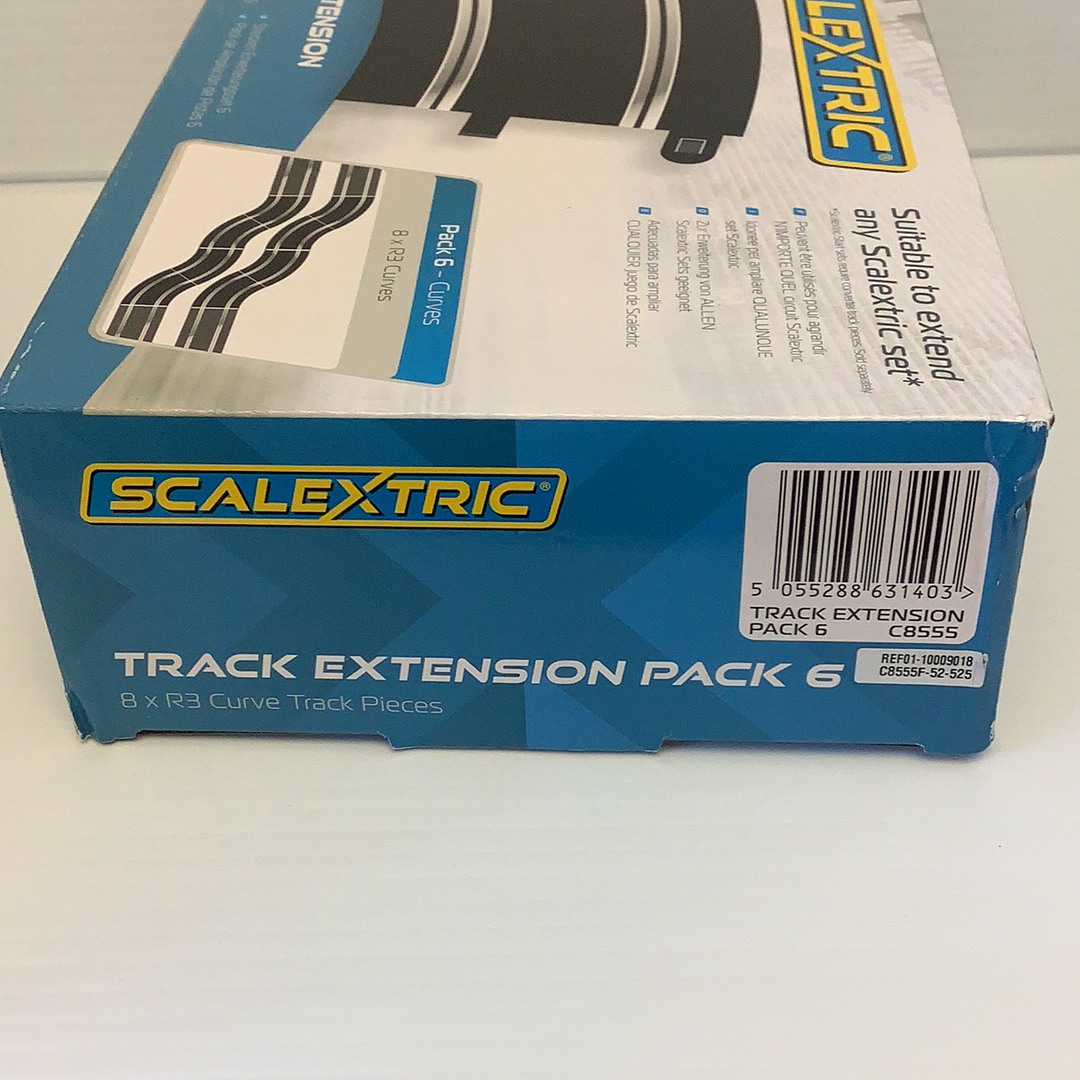 Box packaging for Scalextric Track Extension Pack 6 with 8 x R3 curve pieces for C8555