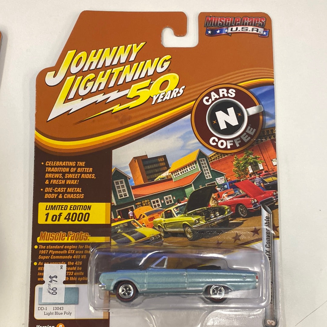 Johnny Lightning 50 Years Muscle Cars U.S.A | JLMC020 | Johnnny Lighting Die Cast-Round2 Returns-JLMC020-B-3| 1967 Plymouth GTX Convertible Blue Poly | Johnny Lightning Die Cast-ProTinkerToys