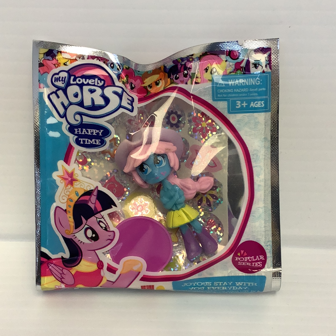Toy bag featuring colorful ponies and a small doll for BVP 88379