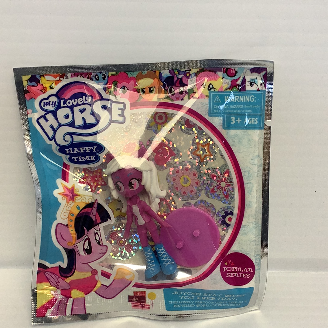 Toy packaging featuring a sparkly, stylized horse character toy for BVP 88379
