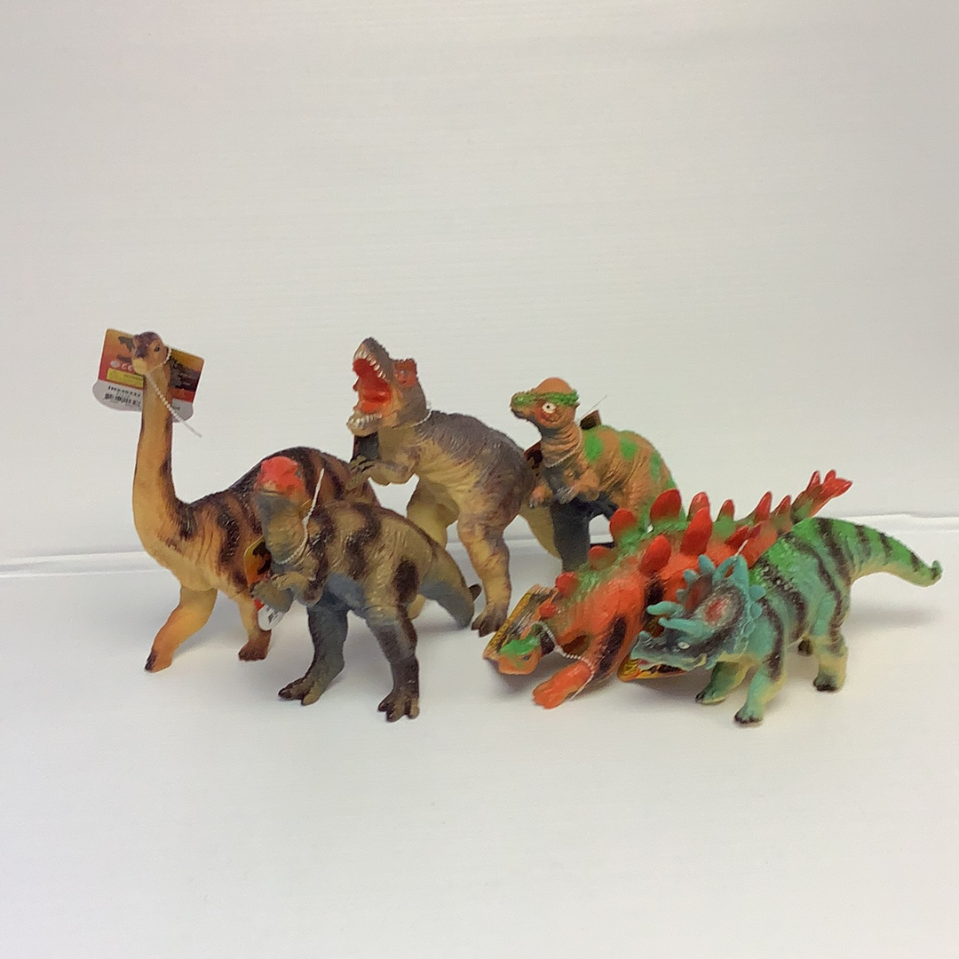 Assortment of colorful plastic dinosaur figures for display for Schylling IMX49432