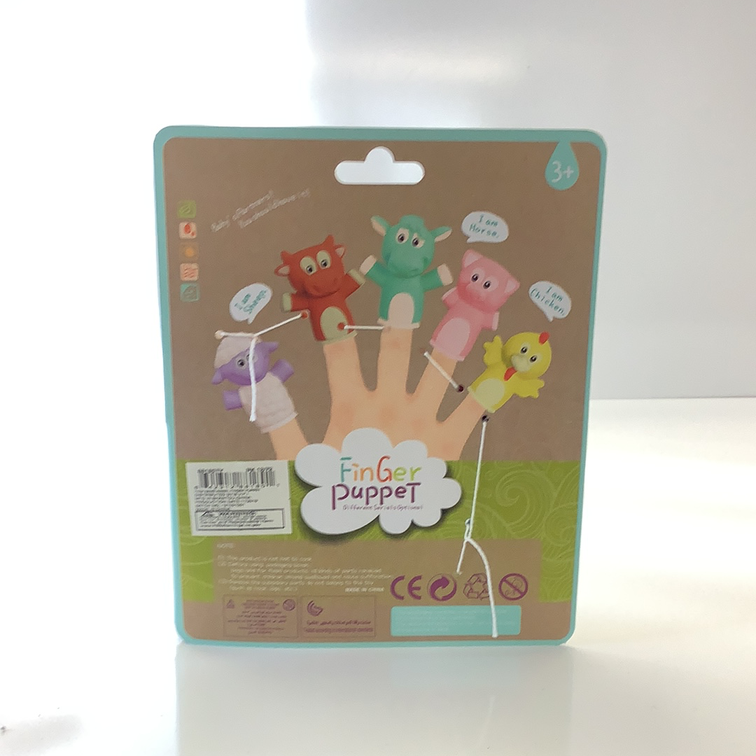 Five animal finger puppets: lion, horse, frog, pig, and chicken for 88180TY