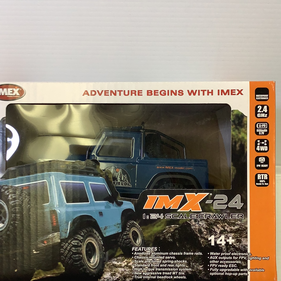 Remote-controlled scale crawler vehicle with detailed off-road features for IMX IMX25050