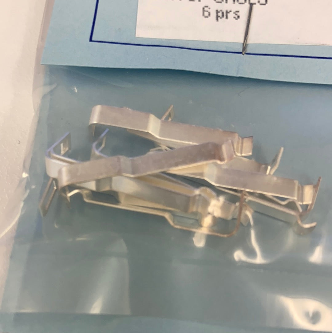 Silver-plated shoe pick-up clips, 6 pairs for HO Express HOE 5060
