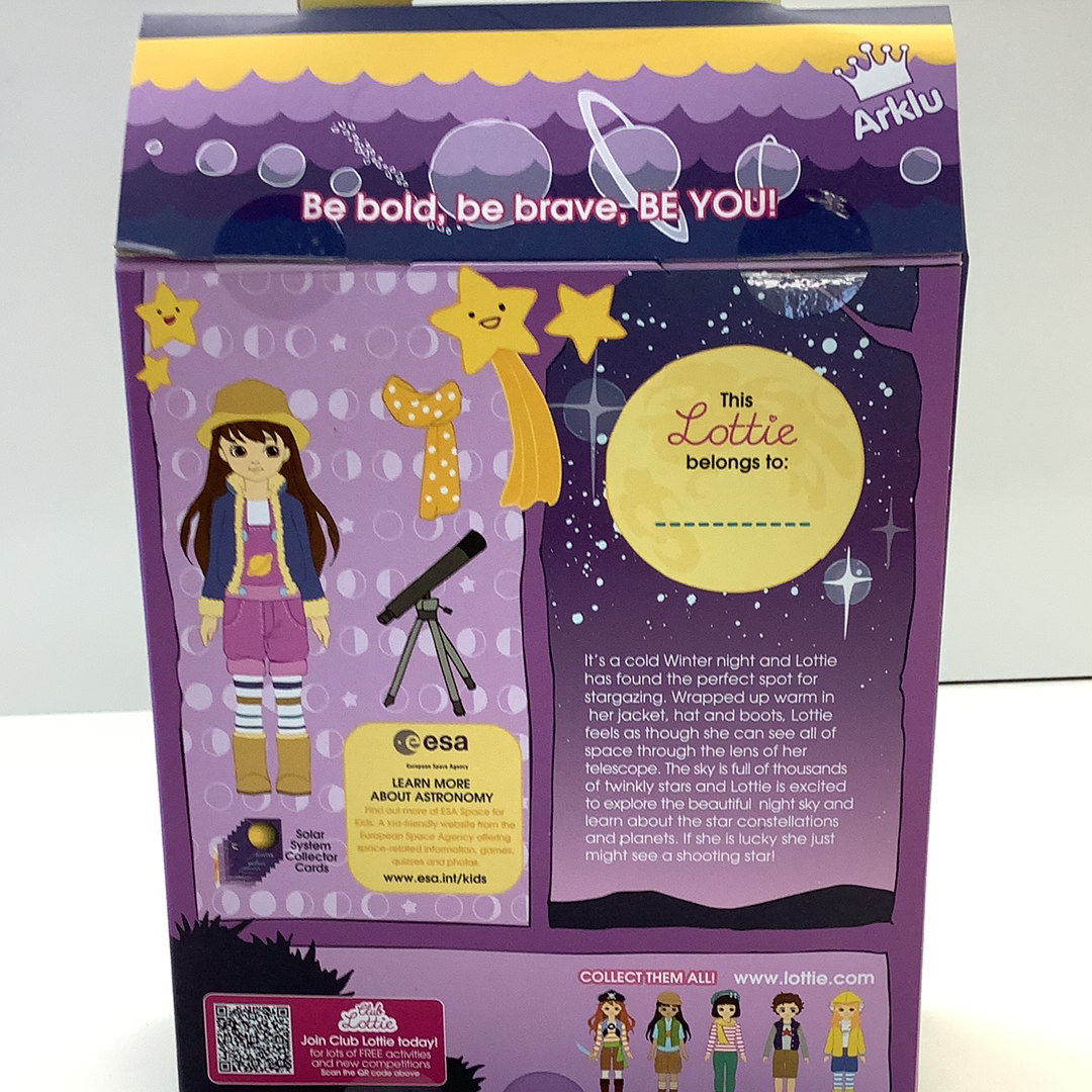 Stargazer toy box featuring a girl and celestial elements for Schylling LT052
