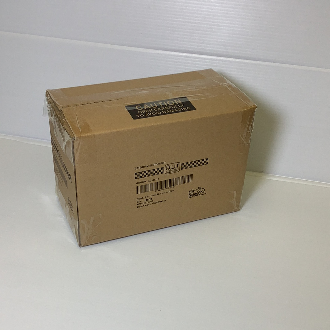 Cardboard box for Thunderjet car set, containing 6 vehicles for 6 Cars SC345