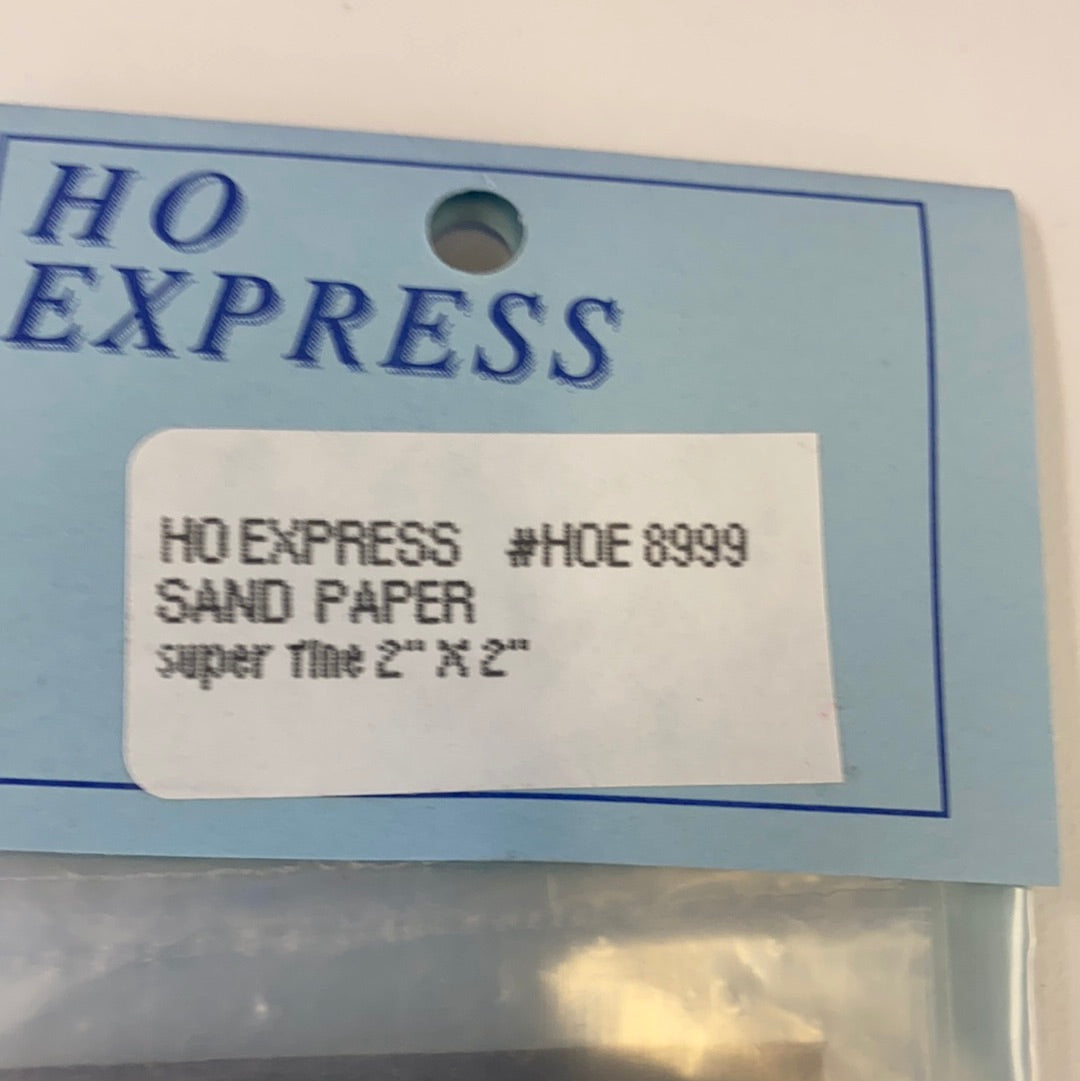 Label for super fine 2"x 2" sandpaper, 6 sheets, HOE8999 for HO Express