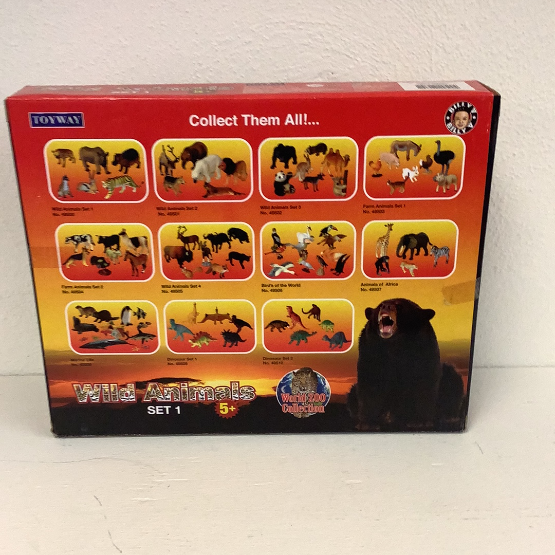 Toy animal set showing various wild creatures for collection for IMEX IMX49500