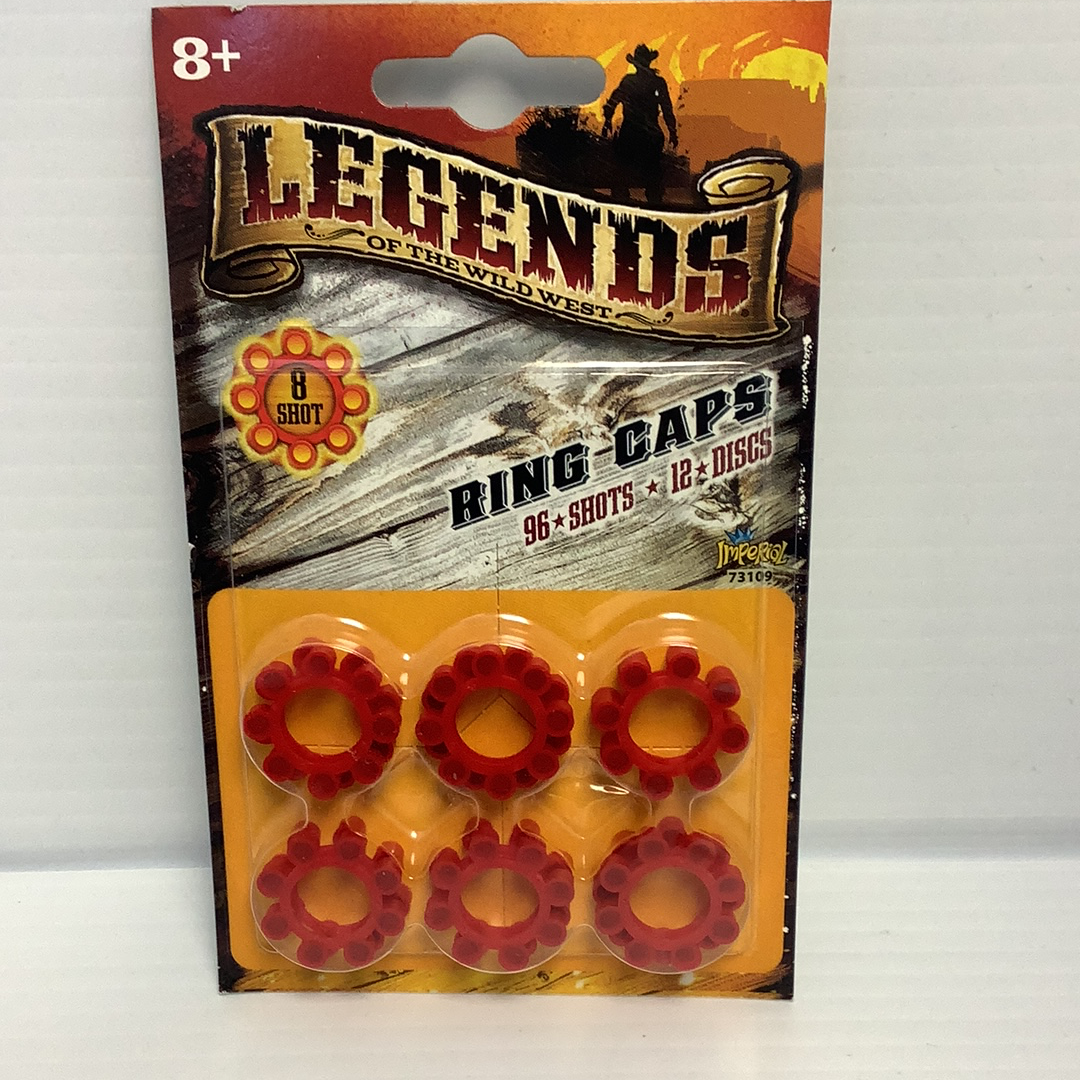 Red ring caps for single-action shotguns, packaged in a cardboard backing for Super Bang 936