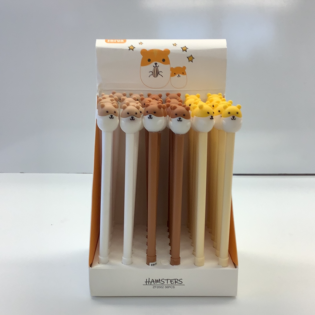 Set of hamster-themed gel pens in various colors for BC USA 22347