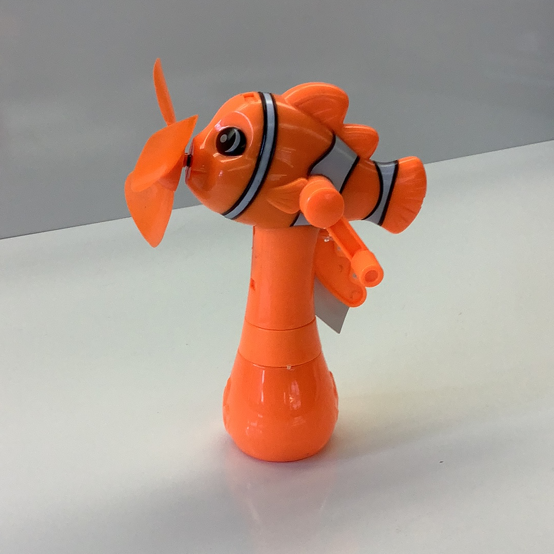 Orange clown fish mist hand fan, 6 inches tall for IMEX-Toys 86364TY