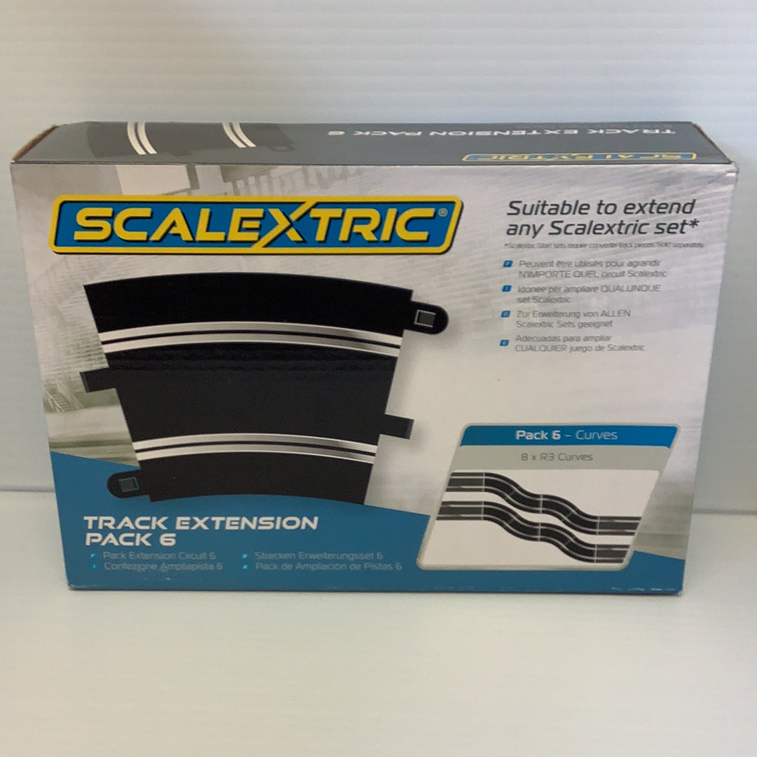 Model train track extension pack with 8 x R3 curves for Scalextric C8555