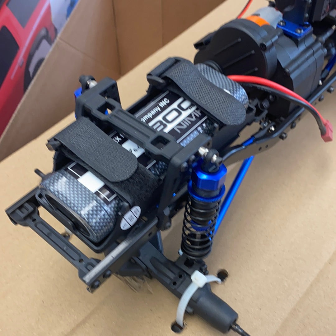 Crawler truck chassis with motors and suspension components for IMEX 22020, rear view
