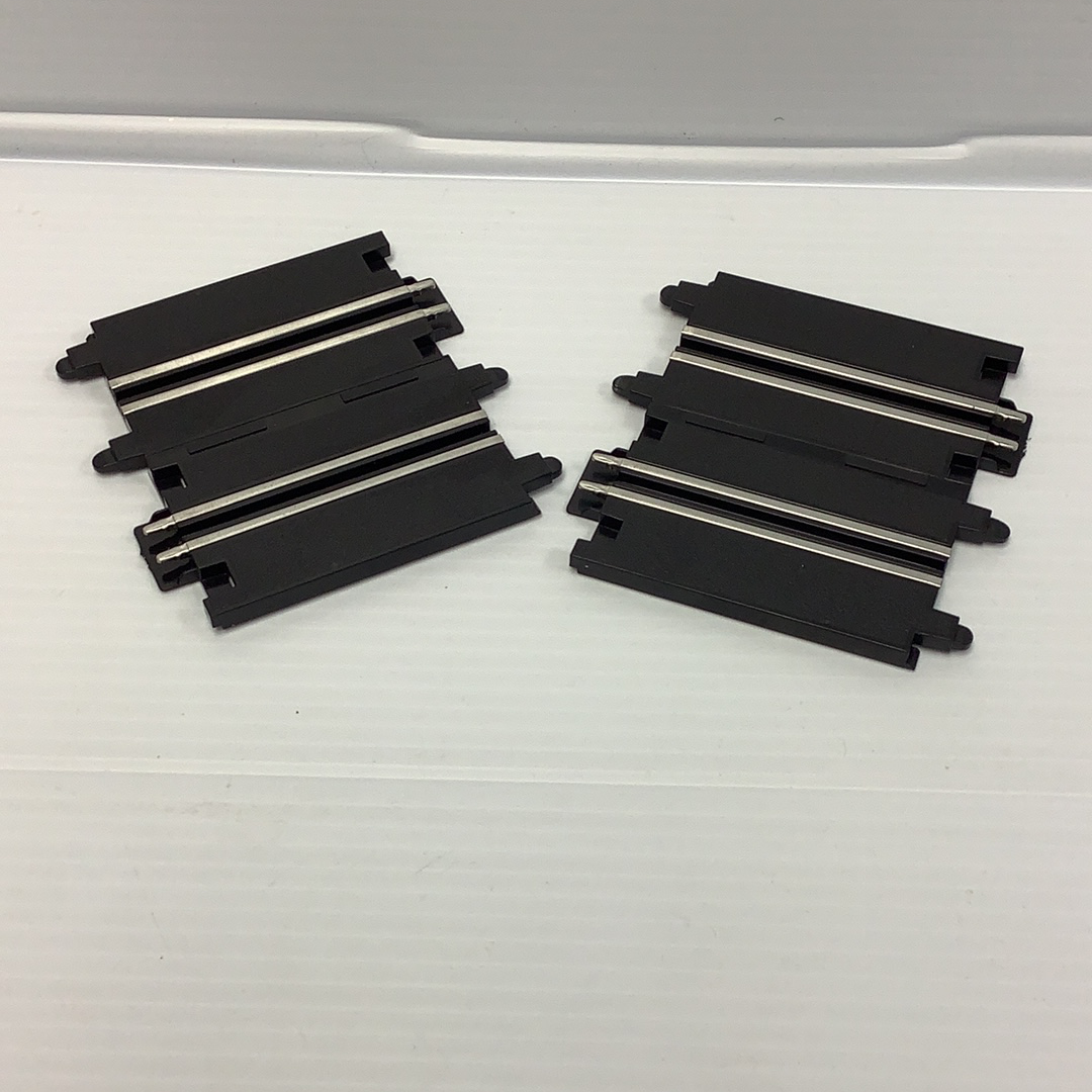Two black, straight lighting tracks, each measuring three inches for Johnny Lighting JL2008