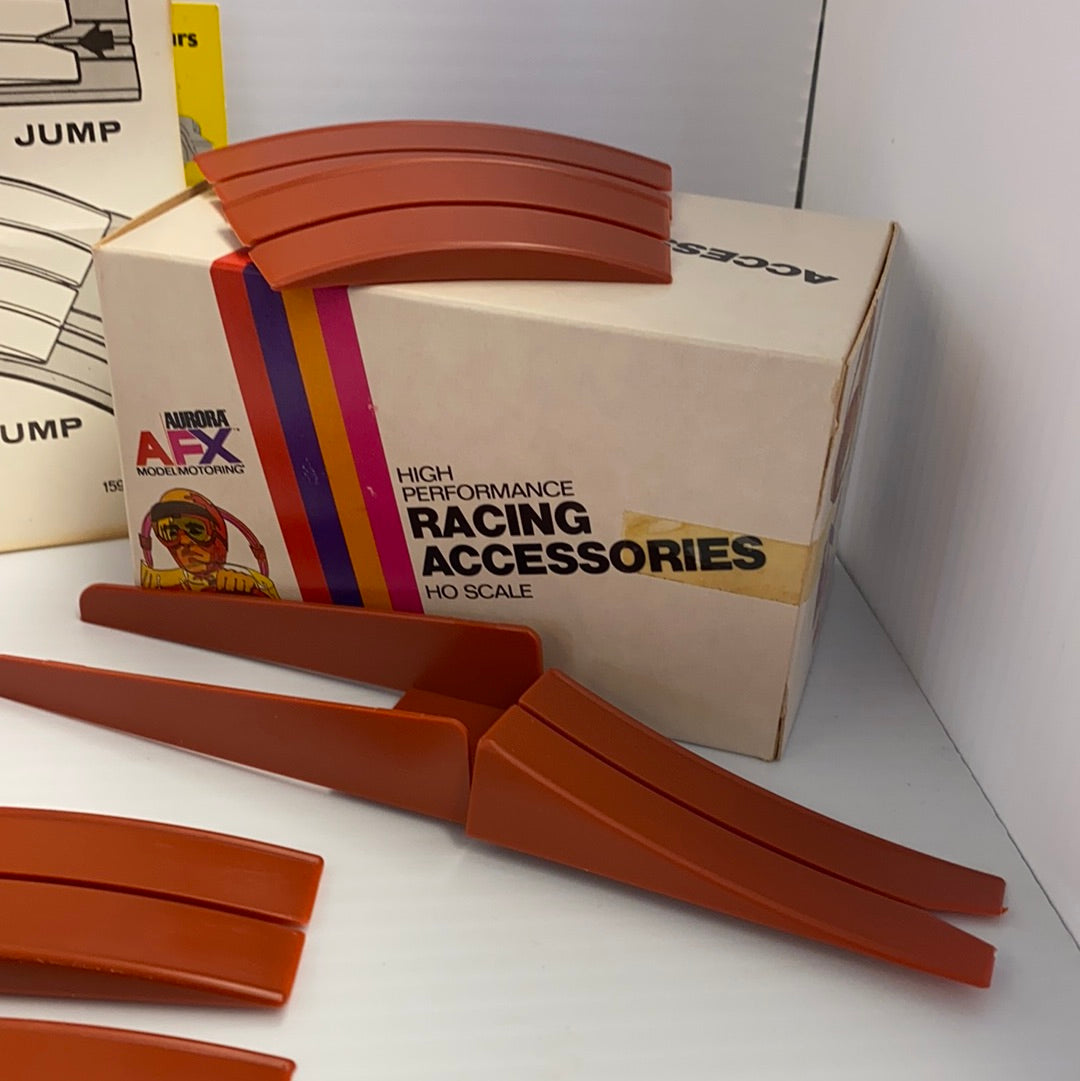 Orange plastic obstacle course accessories for model cars for Aurora AFX Vintage 1593