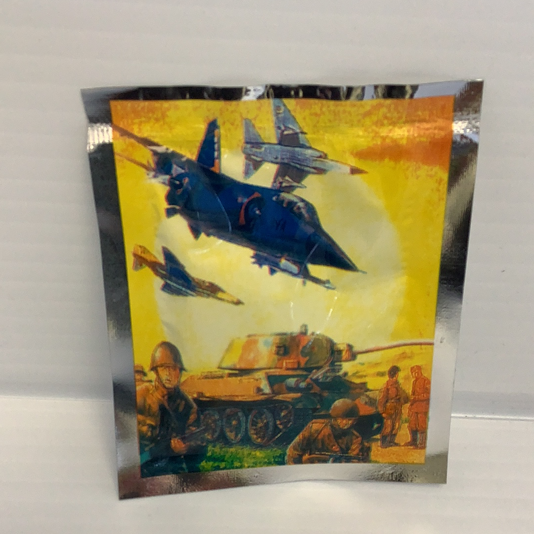 Military scene with jets flying over tanks and soldiers in a yellow sky for BVP 14200