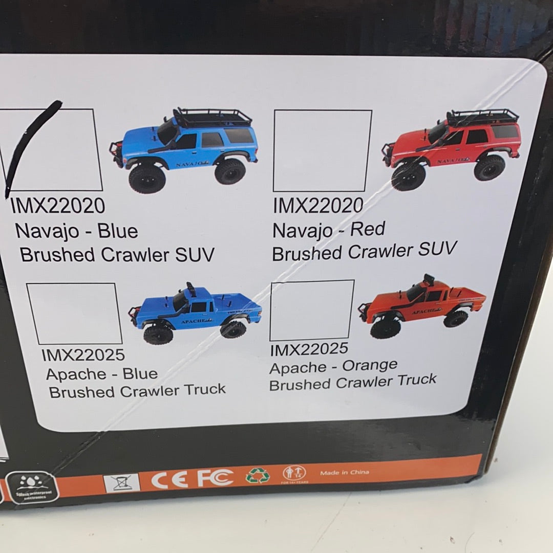 Collection of remote-controlled, brushed crawler trucks in various colors and models for IMEX 22020