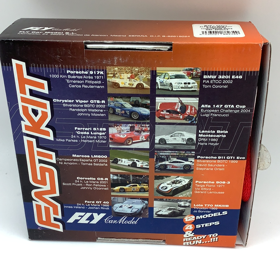 Slot car model set featuring various sports cars, including an Alfa 147 GTA Cup for Fly Car 88234