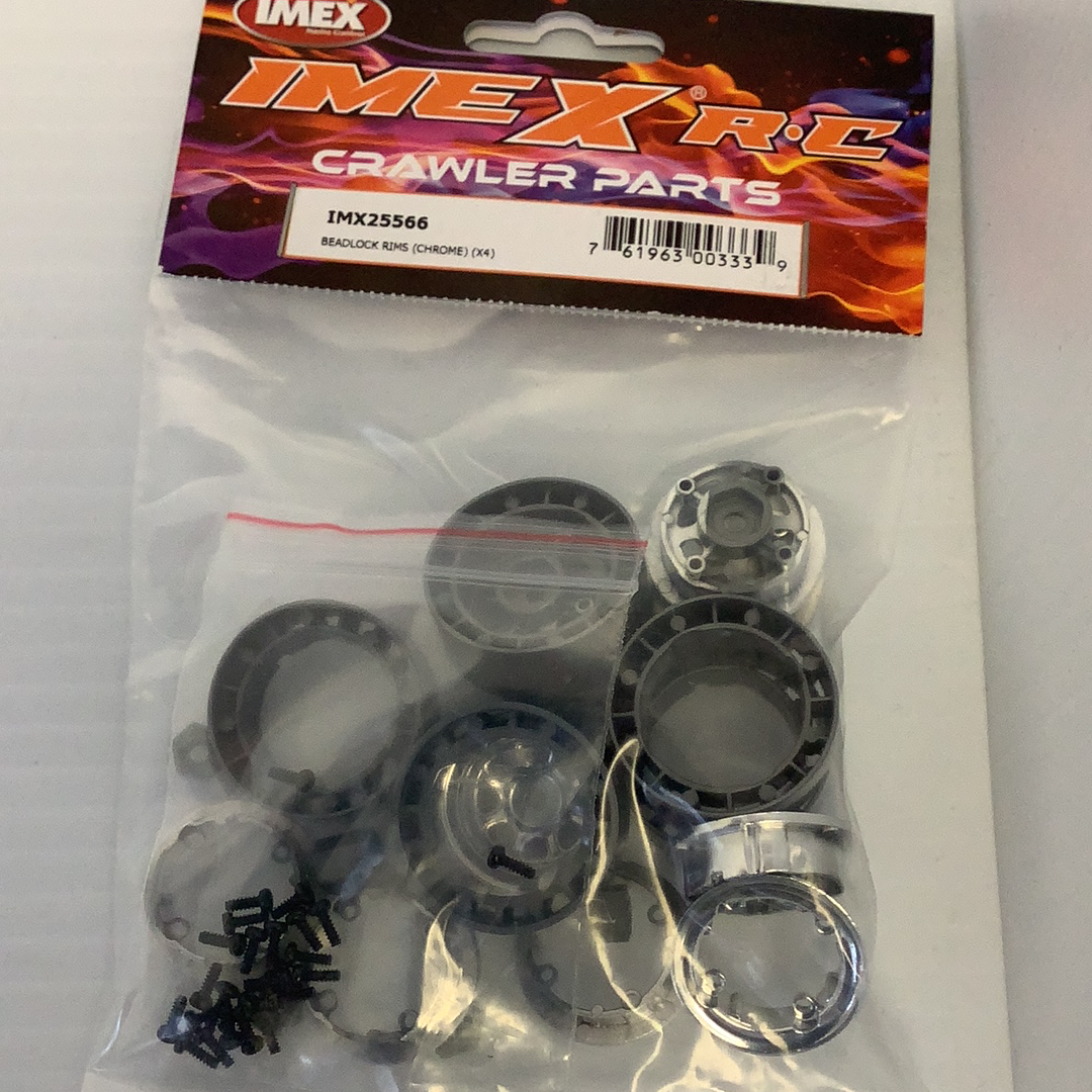 Crawler Parts | IMX(25510-25911) | Imex R.C.-IMEX-Beadlock Rims (Chrome) (X4) | 25566-ProTinkerToys