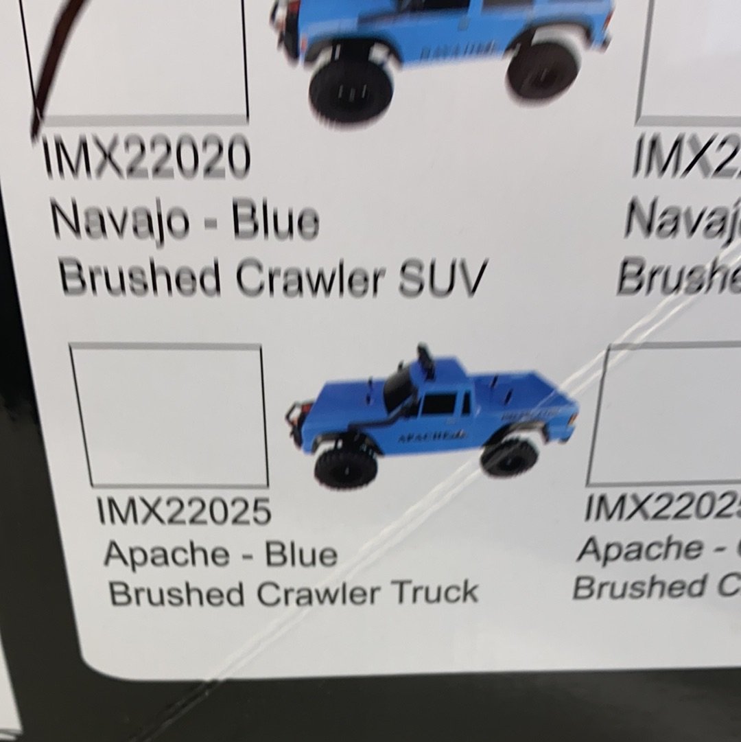 Blue 1/10 scale Apache Crawler Brushed Truck remote-controlled toy for IMEX 22025