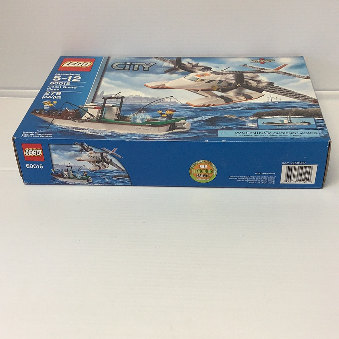 LEGO Coast Guard set box showing plane and boat on water for 60015