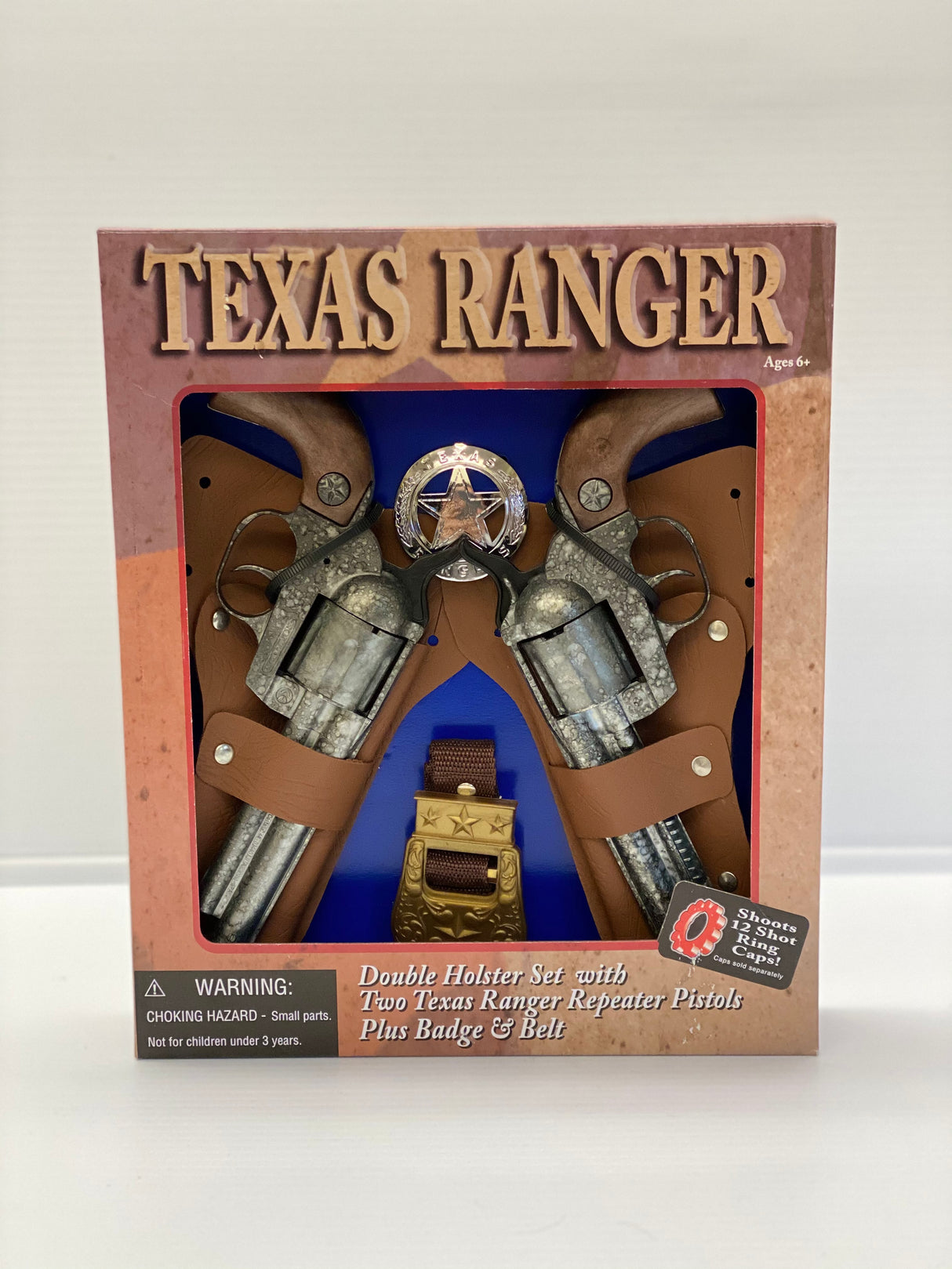 Toy holster set for two Texas Ranger pistols with badge and belt for Parris Toys 4618