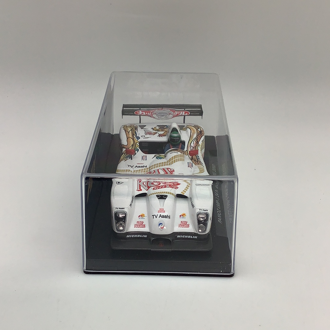 Slot car of a Panoz LMP-1 24H race car in its display case for Fly Car A94