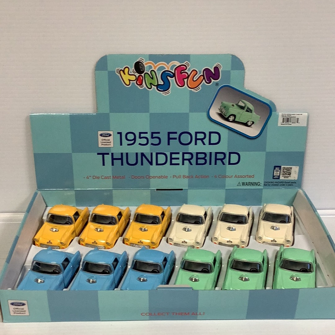 Assortment of 1955 Ford Thunderbird toy cars in various colors for Kinsfun 4022D