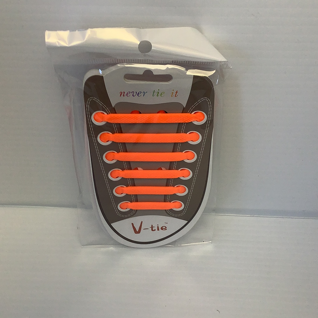 6PCS Silicone Color With Lines Shoe Lace | 87539GL | BVP-BVP-day glow orange-ProTinkerToys