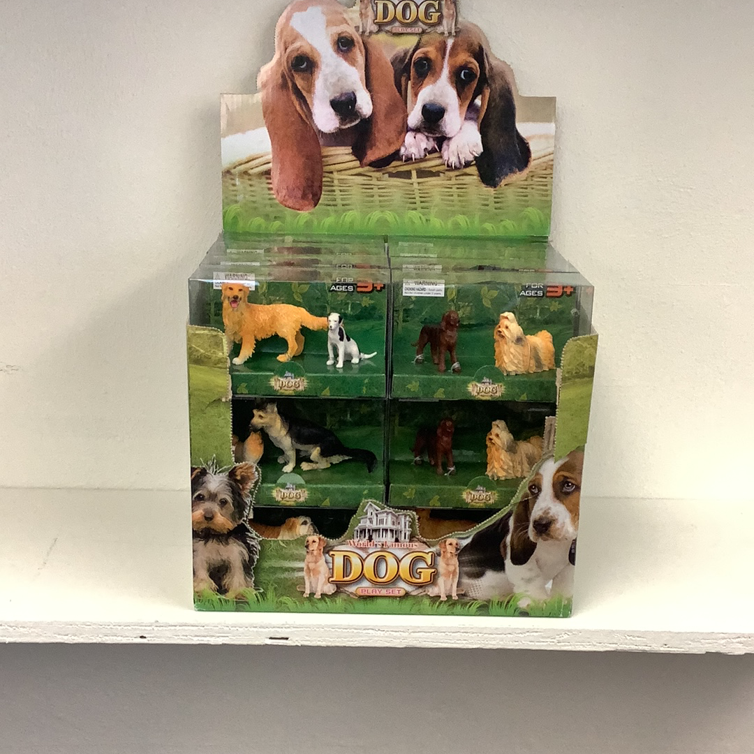 Dog-themed counter display set featuring various dog breeds for Schylling IMX49566