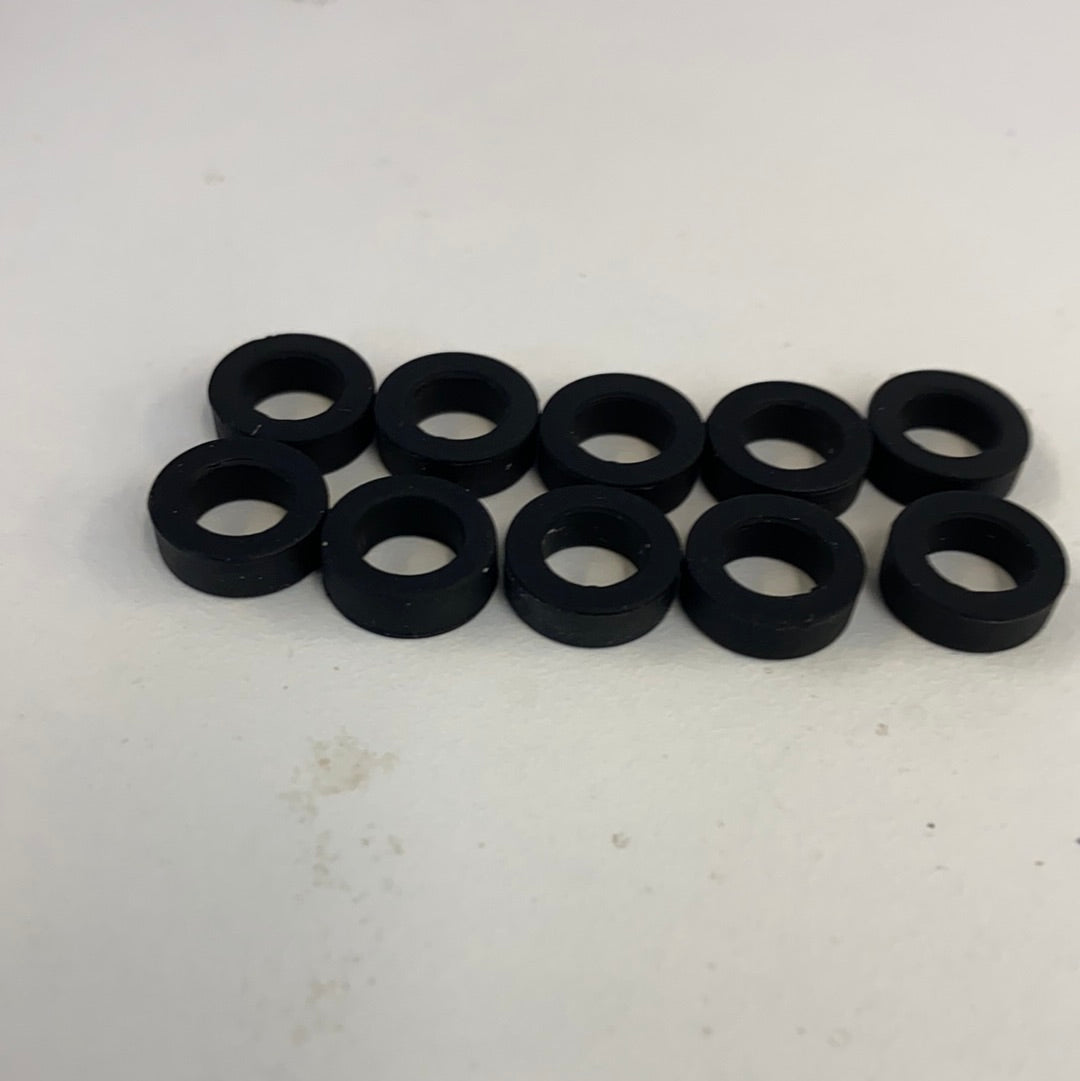 Ten black slot car front tires, ready for racing for Auto World CP7906