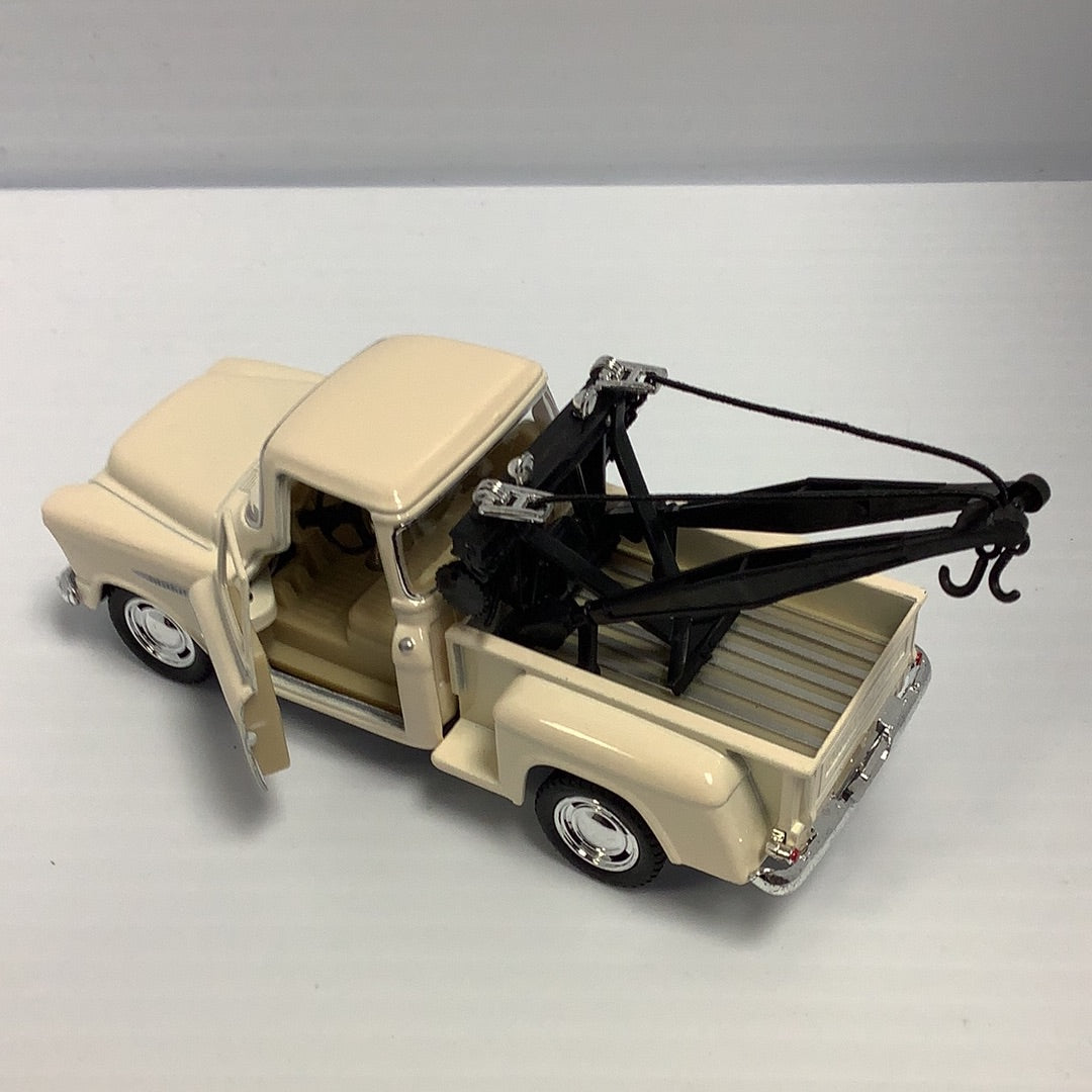 1955 Chevy 3100 Stepside Tow Truck | 5378D | Kinsmart-Toy Wonders-White-ProTinkerToys