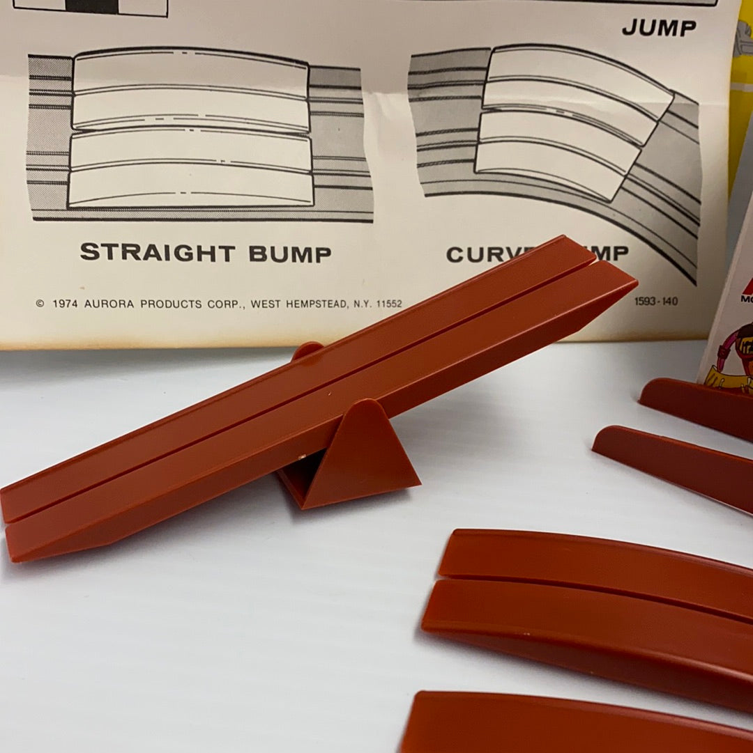 Orange plastic obstacle course pieces for vintage toy set for Aurora AFX Vintage 1593