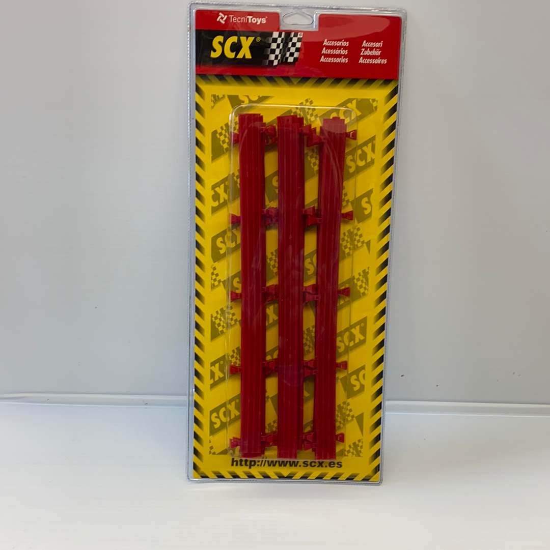 Red plastic safety barriers, packaged for easy use for SCX 87970