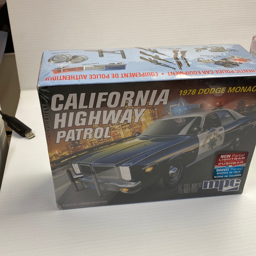 Model kit box for 1978 California Highway Patrol Dodge Monaco for MPC Models MPC922, package view, product view 1