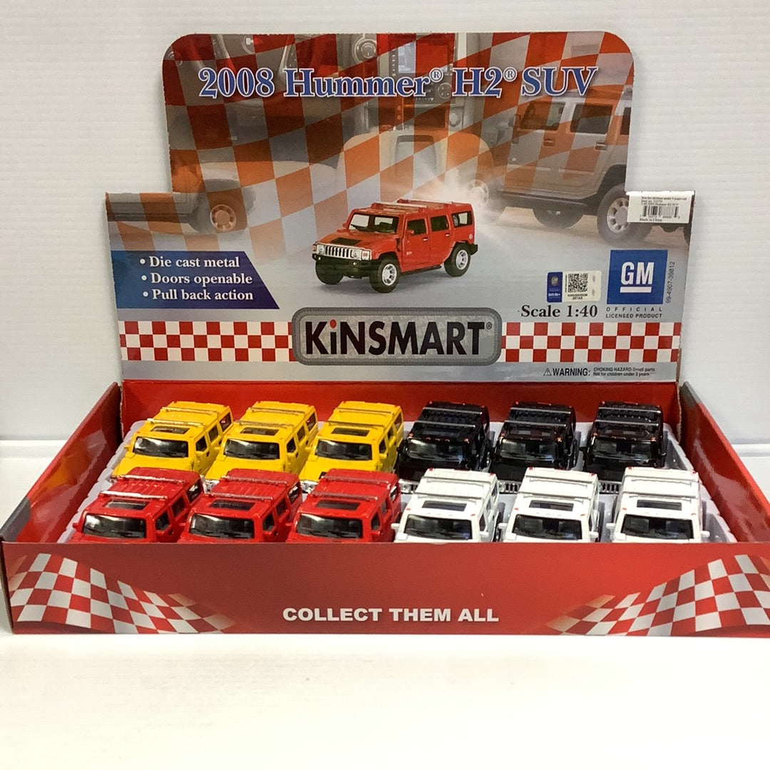 Die-cast 2008 Hummer H2 SUV toy set with various colored models for Kinsmart 5337D