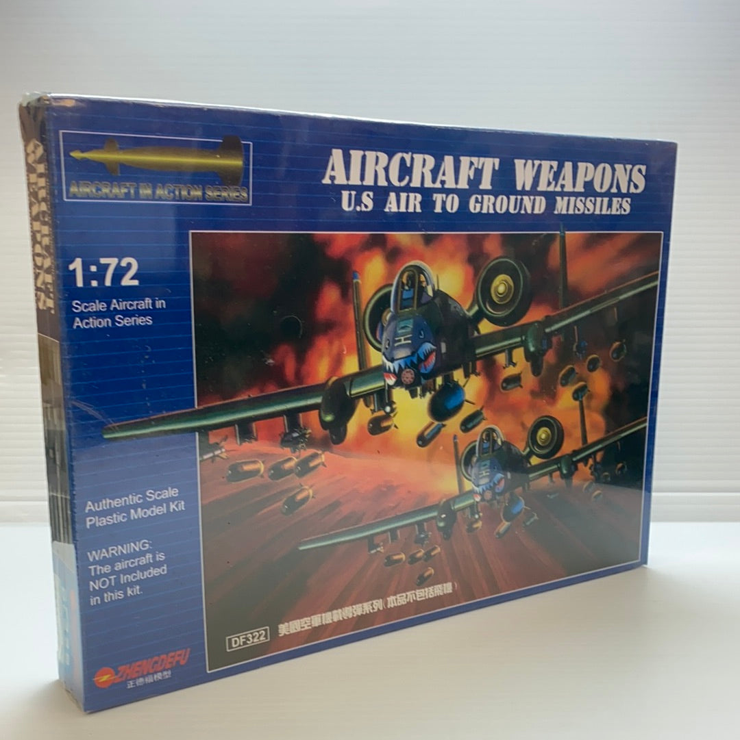Model kit box art showing aircraft weapons, 1:72 scale for Zhengdefu ZDF322