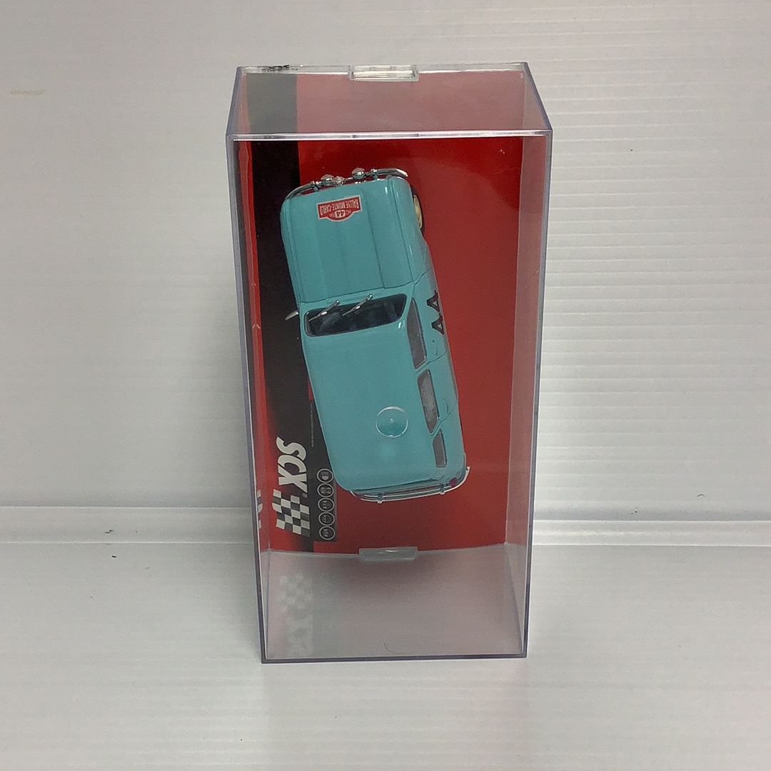 Blue slot car of a 1963 Renault 4L Montecarlo for SCX A10070X3U0