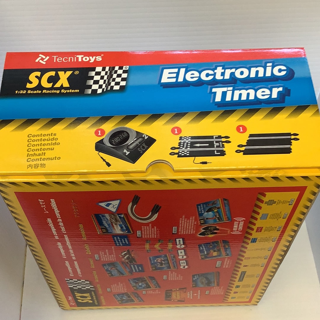 Racing timer box showing components and instructions for 1:32 scale racing for SCX 88310