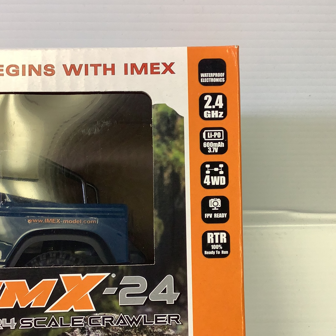 Remote control crawler model box showing features like 2.4GHz, Li-Po, and 4WD for IMX IMX25050