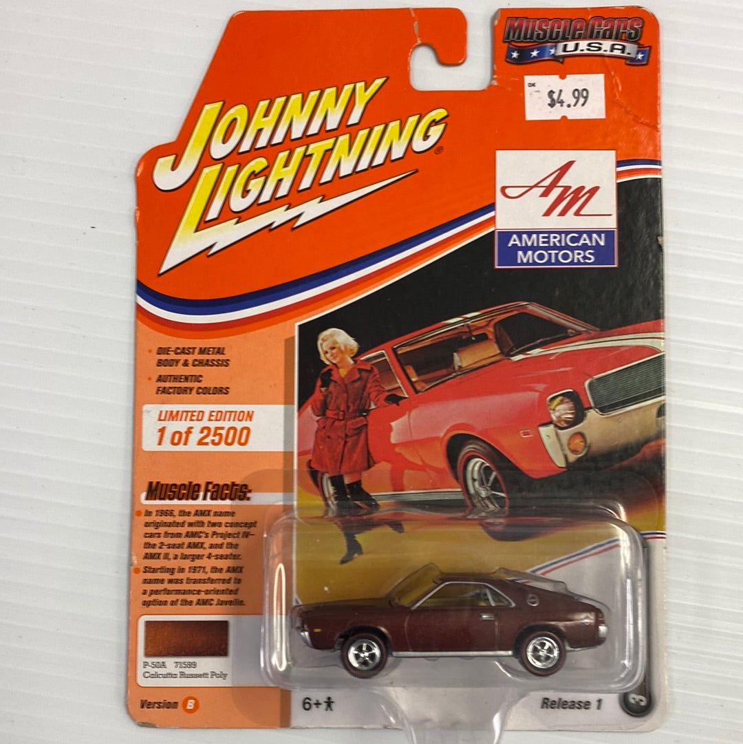 Muscle Cars USA Assotment | JLMC022 | Defectives Johnnny Lighting-Round2 Returns-JLMC022-B-1-3 | 1968 AMC AMX Russett Poly | Johnny Lighning Die Cast-ProTinkerToys