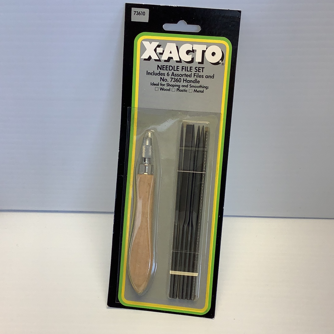 Needle file set with handle, ideal for shaping and smoothing for X-ACTO 73610