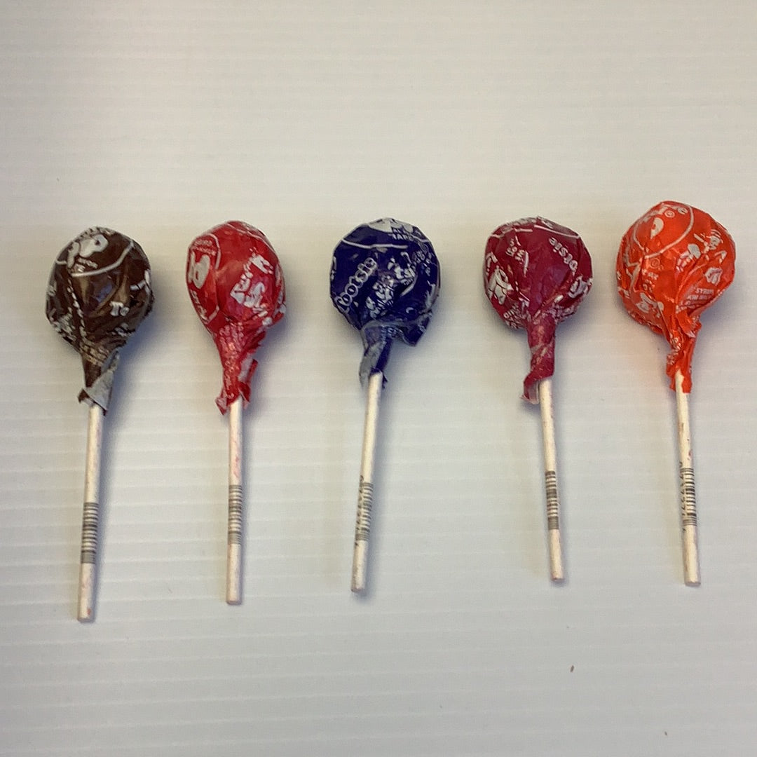 Assorted colored lollipops on sticks, ready to eat for Tootsie Roll 2423