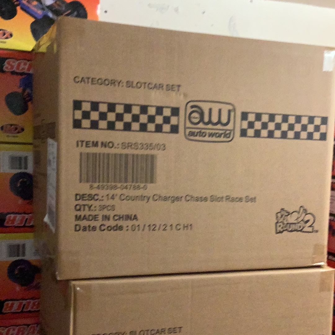 14' Country Charger Chase Slot Race Set | SRS335 | Auto World-Auto World-3 Sets in Case-ProTinkerToys
