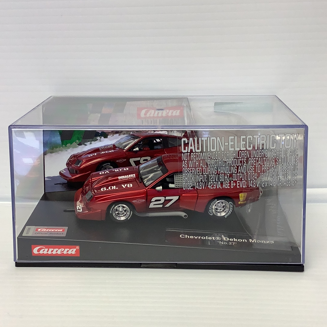 Red slot car in box: Chevrolet Dekon Monza model for Carrera 27614